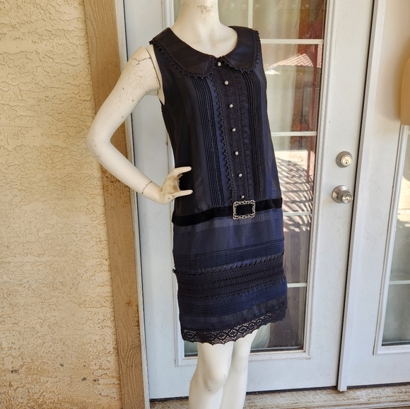 Anna Sui Dress Crochet Lace &‎ Velvet trim 20th Anniversary Collection - Picture 7 of 8